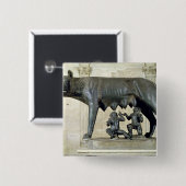 Badge Carré 5 Cm Le -Loup de Capitoline (Devant & derrière)
