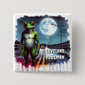 Badge Carré 5 Cm Le Loveland Frogman | Ohio Cryptid (Devant)