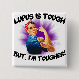 Badge Carré 5 Cm Le lupus est dur… Mais je suis plus dur