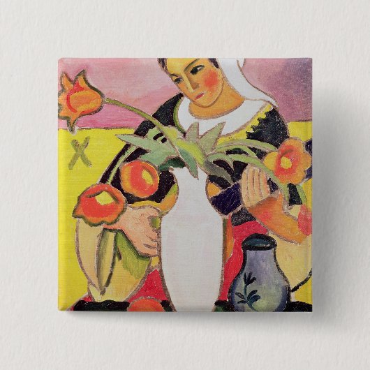 Badge Carré 5 Cm Le luth Player, 1910 (Devant)