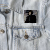 Badge Carré 5 Cm Le manteau de fourrure (En situation)