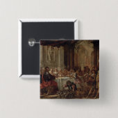 Badge Carré 5 Cm Le mariage chez Cana, 1660 (Devant & derrière)