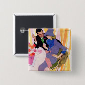 Badge Carré 5 Cm Le mariage n'est pas pour moi (Devant & derrière)