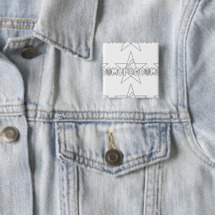 Badge Carré 5 Cm Le Maroc est une tradition couronnée, les portes d
