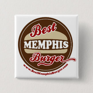 Badge Carré 5 Cm Le meilleur bouton d'hamburger de Memphis