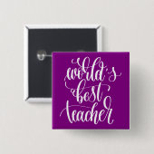 Badge Carré 5 Cm Le meilleur professeur du monde (Devant & derrière)