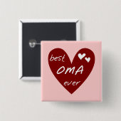 Badge Carré 5 Cm Le meilleurs T-shirts et cadeaux d'Oma de coeur (Devant & derrière)