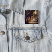 Badge Carré 5 Cm Le menuet sous le chêne, 1787 (En situation)