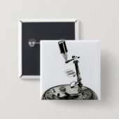 Badge Carré 5 Cm Le microscope de Darwin (Devant & derrière)