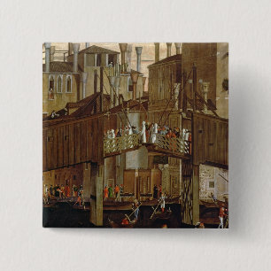 Badge Carré 5 Cm Le miracle de la relique de la croix sainte,