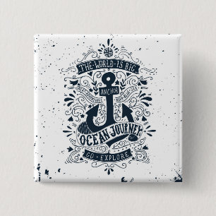 Badge Carré 5 Cm Le monde est grand - allez les explorent