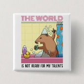 Badge Carré 5 Cm Le monde n'est pas prêt à chanter la marmotte (Devant)