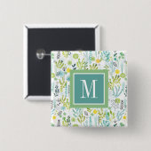 Badge Carré 5 Cm Le monogramme | sauvage et modèlent librement (Devant & derrière)