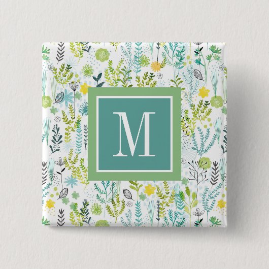 Badge Carré 5 Cm Le monogramme | sauvage et modèlent librement (Devant)