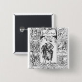 Badge Carré 5 Cm Le monsieur anglais (Devant & derrière)