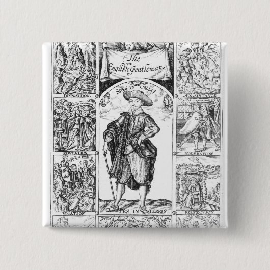 Badge Carré 5 Cm Le monsieur anglais (Devant)