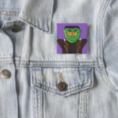 Badge Carré 5 Cm Le monstre de Frankenstein (En situation)