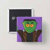 Badge Carré 5 Cm Le monstre de Frankenstein (Devant & derrière)