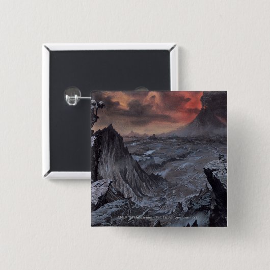 Badge Carré 5 Cm Le mont Doom (Devant & derrière)