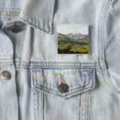 Badge Carré 5 Cm Le mont Olympe, comme vu entre Larissa et baba, p (En situation)