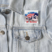 Badge Carré 5 Cm Le mont Rushmore (En situation)