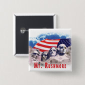 Badge Carré 5 Cm Le mont Rushmore (Devant & derrière)