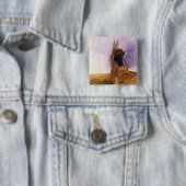 Badge Carré 5 Cm Le moulin (En situation)
