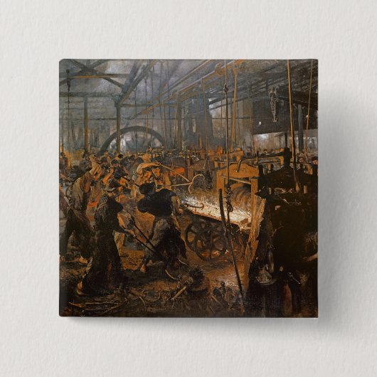 Badge Carré 5 Cm Le moulin de Fer-Roulement, 1875 (Devant)