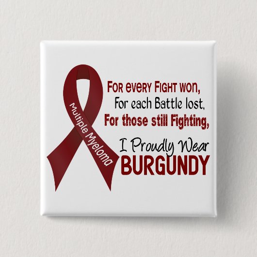 Badge Carré 5 Cm Le myélome multiple I portent fièrement Bourgogne (Devant)