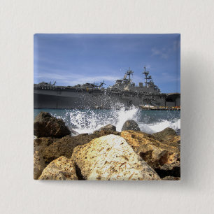 Badge Carré 5 Cm Le navire d'assaut amphibie USS Kearsarge