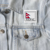 Badge Carré 5 Cm Le Népal (En situation)