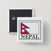 Badge Carré 5 Cm Le Népal (Devant & derrière)