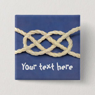 Badge Carré 5 Cm Le noeud des marins - courbure de Carrick