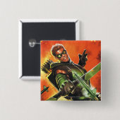 Badge Carré 5 Cm Le Nouveau 52 - La Flèche Verte N°1 (Devant & derrière)