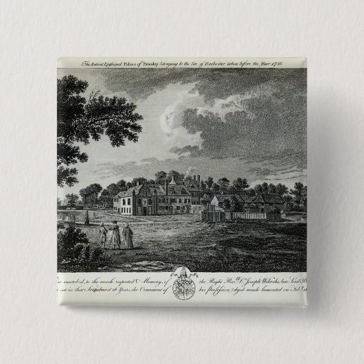 Badge Carré 5 Cm Le palais épiscopal antique de Bromley (Devant)