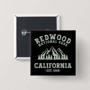 Badge Carré 5 Cm Le parc national de Redwood Californie