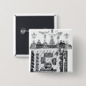 Badge Carré 5 Cm Le Parlement d'Edouard I (Devant & derrière)