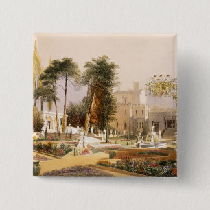 Badge Carré 5 Cm Le Parterre dans les jardins chez Wilton, le sièg