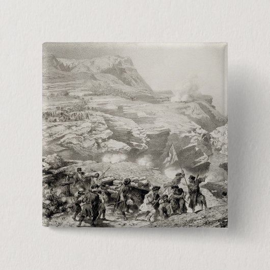 Badge Carré 5 Cm Le passage de Soulak chez Akhati, Dagestan, (Devant)