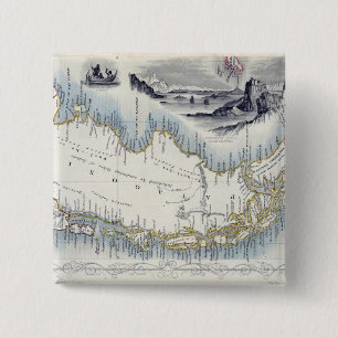 Badge Carré 5 Cm Le Patagonia, d'une série de cartes du monde a