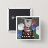 BADGE CARRÉ 5 CM LE PERDANT CARDE LE BOUTON (Devant & derrière)