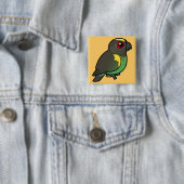 Badge Carré 5 Cm Le perroquet de Meyer (En situation)