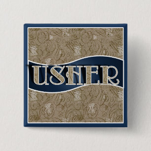Badge Carré 5 Cm Le Pin/bouton d'Usher