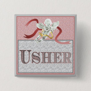 Badge Carré 5 Cm Le Pin/bouton d'Usher