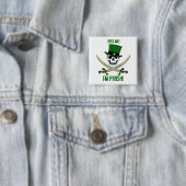 Badge Carré 5 Cm Le pirate de jolly roger de st patrick (En situation)