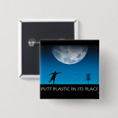 Badge Carré 5 Cm Le Plastique À La Place (Devant & derrière)