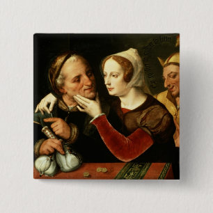 Badge Carré 5 Cm Le plus ancien devient, le plus fol devient