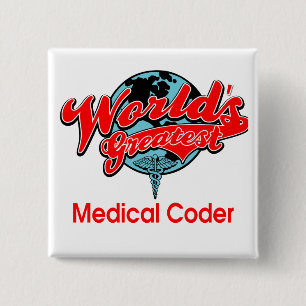 Badge Carré 5 Cm Le plus grand codeur Médicale du monde