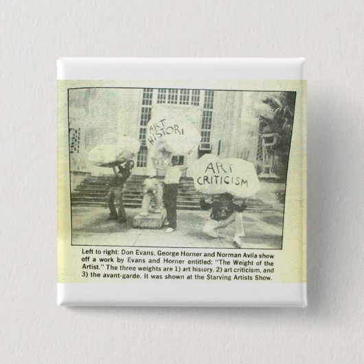 Badge Carré 5 Cm Le poids de l'artiste (Devant)