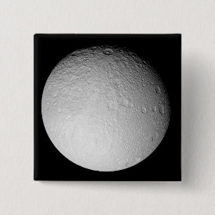 Badge Carré 5 Cm Le Pôle du sud de la lune Tethys de Saturn